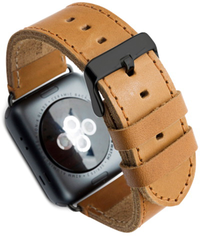 Ремешок Dbramante1928 Copenhagen Watch Strap (AW42LSSG0882) для Apple Watch 42mm (Light Saddle Brown/Space Grey) купить в интернет-магазине icover