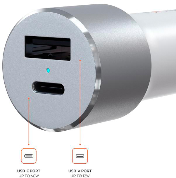 Автомобильное зарядное устройство Satechi 72W Type-C PD ST-TCPDCCS (Silver) купить в интернет-магазине icover