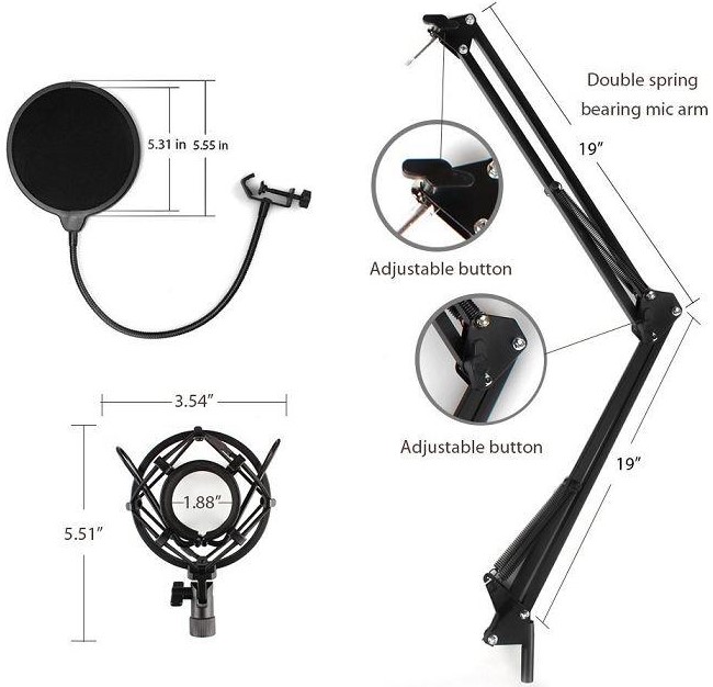 Микрофонная стойка Maono Microphone Stand Kit AU-B07 (Black) купить в интернет-магазине icover