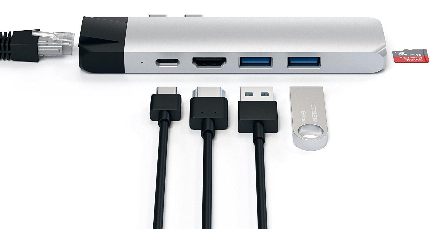 Хаб Satechi Aluminium Type-C Pro Hub Adapter with Ethernet (Silver) купить в интернет-магазине icover