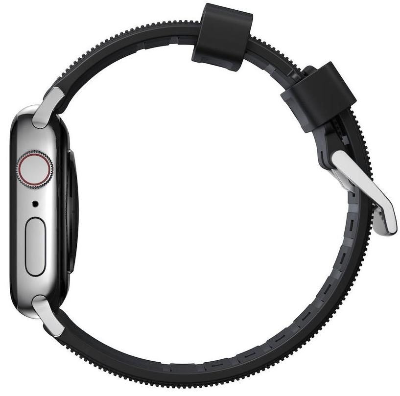 Ремешок Nomad Rugged Strap (NM1A41SN00) для Apple Watch Series SE/6/2/3/4 42/44 mm (Black/Silver) купить в интернет-магазине icover