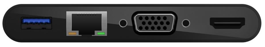 Переходник Belkin USB-C Multimedia Adapter (AVC005btBK) Gigabit Ethernet, USB-A 3.0, VGA, 4K HDMI (Black) купить в интернет-магазине icover
