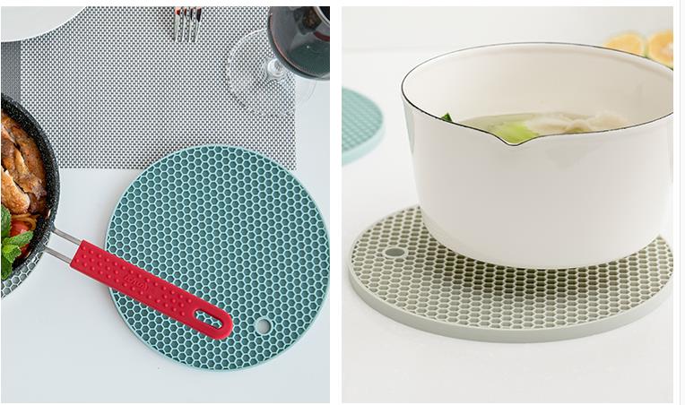 Подставка на стол Xiaomi Jordan & Judy Honeycomb Round Shaped Silicone Mat (Dark Blue) купить в интернет-магазине icover