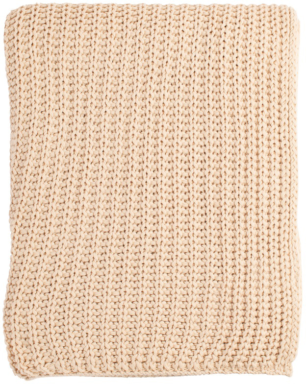 

Плед вязаный бежевого цвета Tkano Essential, 130х180 см