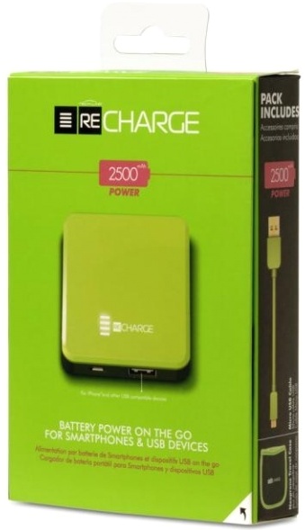 Techlink Recharge 2500 mAh - внешний аккумулятор (Green) купить в интернет-магазине icover