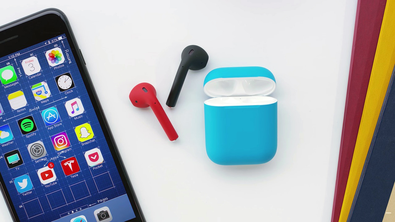 Беспроводные наушники Apple AirPods Color (Matt Red) купить в интернет-магазине icover