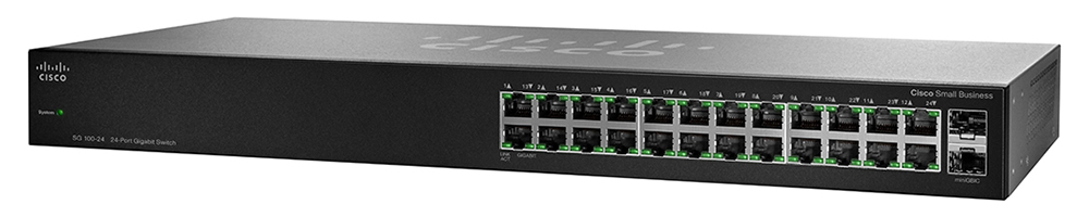 Cisco SG100-24 24-Port Gigabit Switch - неуправляемый коммутатор купить в интернет-магазине icover