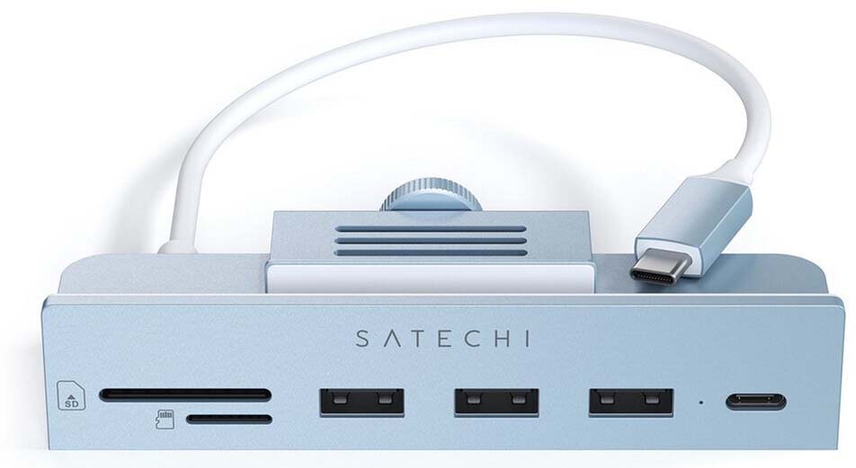 USB-концентратор Satechi Aluminum Type-C Clamp Hub (ST-UCICHB) для iMac 24" (Blue) купить в интернет-магазине icover