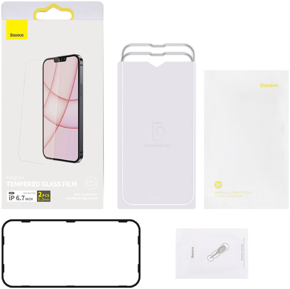 Защитное стекло Baseus Full Glass 0.3mm (SGBL020202) для iPhone 13 Pro Max (Transparent) купить в интернет-магазине icover