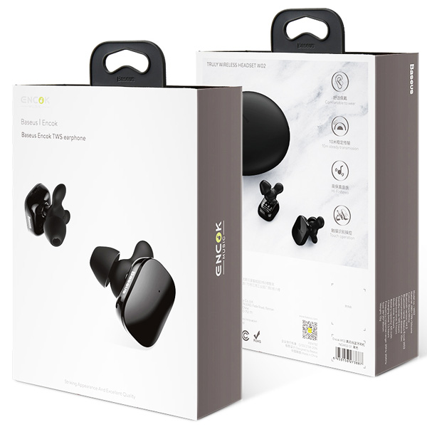 Bluetooth-наушники с микрофоном Baseus Encok W02 TWS (Black) купить в интернет-магазине icover