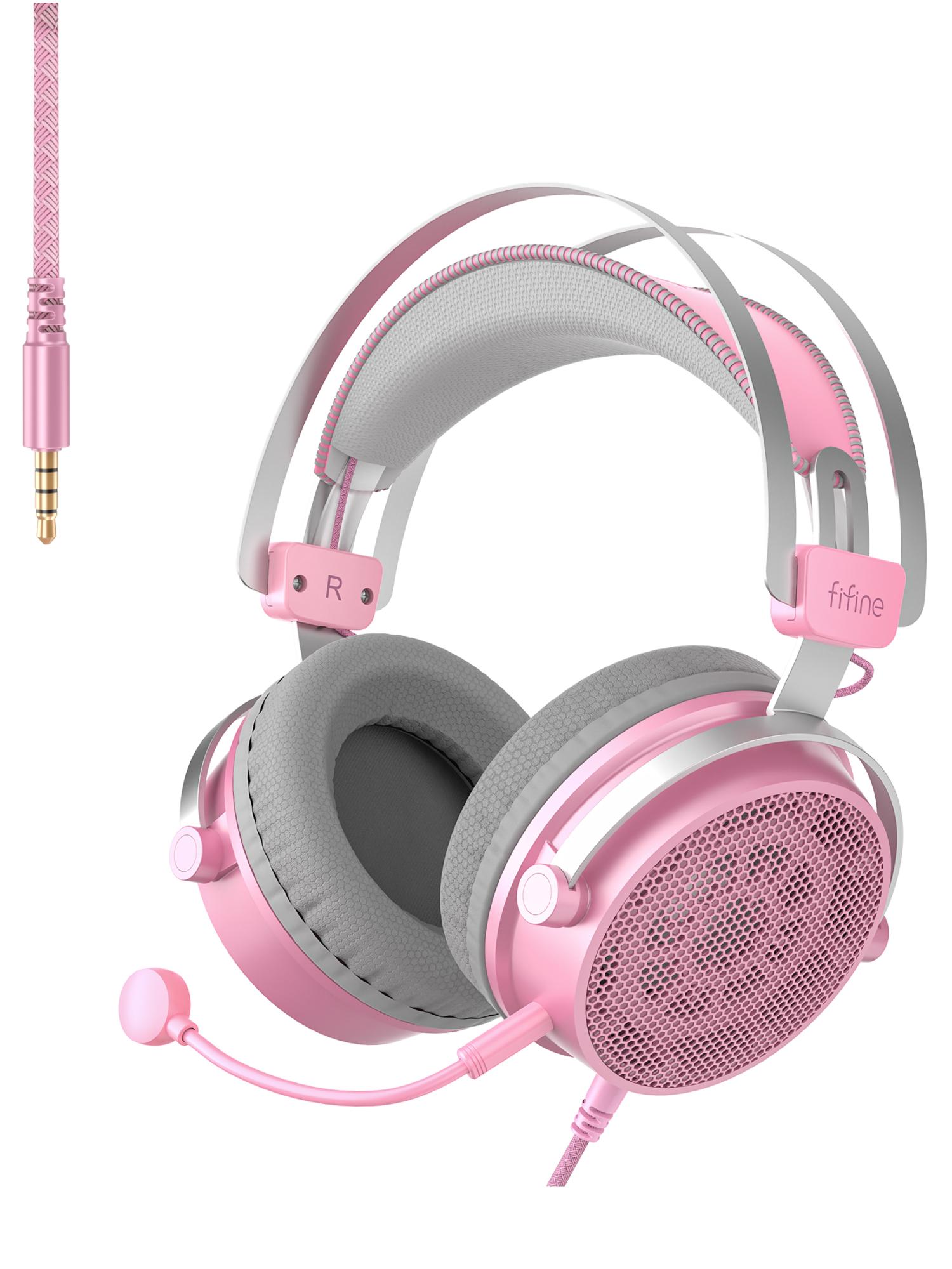 Наушники мониторные Fifine H18 Gaming Headsets (Pink) купить в интернет-магазине icover