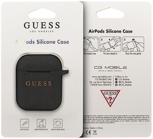 Чехол Guess CG Mobile (GUACCSILGLBK) для AirPods (Black) купить в интернет-магазине icover