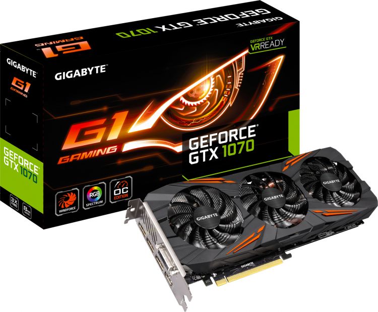 Видеокарта Gigabyte GeForce GTX 1070 1620Mhz PCI-E 3.0 8192Mb (GV-N1070G1) купить в интернет-магазине icover