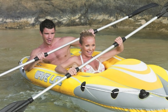 Bestway Wave Line (бв65020) - надувная лодка-каяк с веслами (Yellow/Grey) купить в интернет-магазине icover