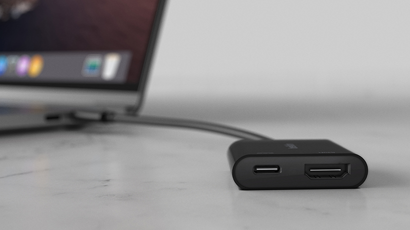 Адаптер Belkin USB-C Adapter (AVC002BTBK) HDMI + Charge (Black) купить в интернет-магазине icover