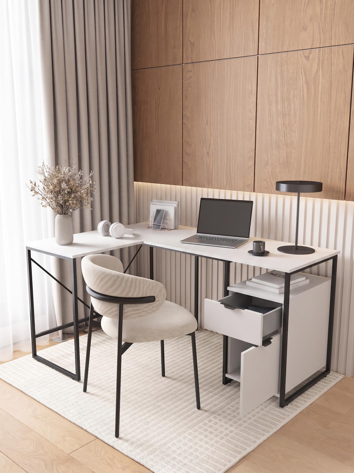 Стол письменный лофт RIDBERG NEVADA  (White/Black) купить в интернет-магазине icover