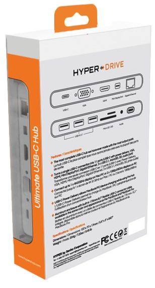 USB-концентратор HyperDrive Ultimate USB-C GN30B (Silver) купить в интернет-магазине icover