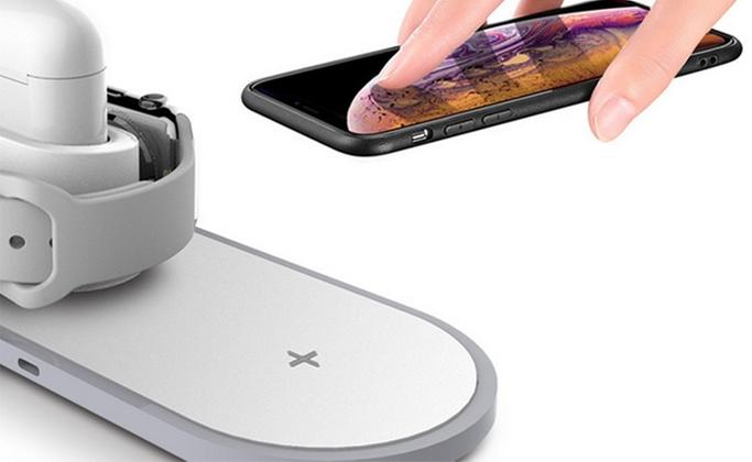 Беспроводная док-станция Meskey w88 для iPhone/Apple Watch/AirPods (White) купить в интернет-магазине icover