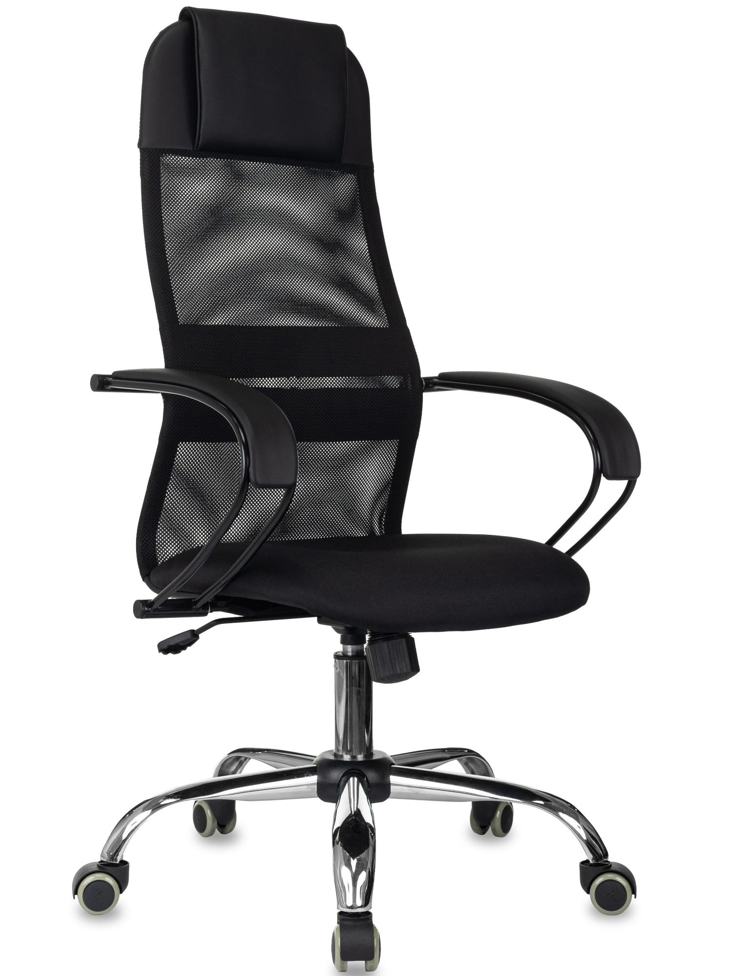 Кресло руководителя Бюрократ CH-NOVA SL сетка/ткань/металл (Black/Chrome) купить в интернет-магазине icover