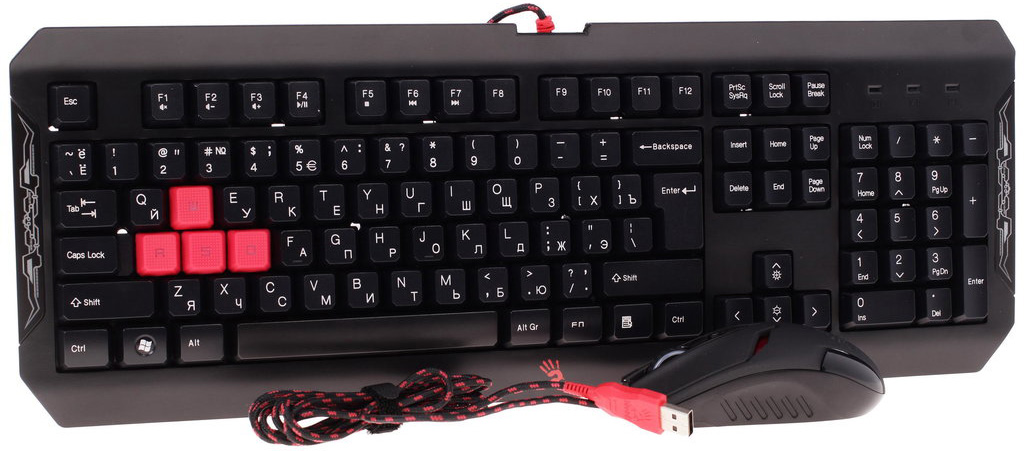 A4Tech Bloody Q1100/B1100 - игровой комплект клавиатура+мышь (Q100+S2) купить в интернет-магазине icover