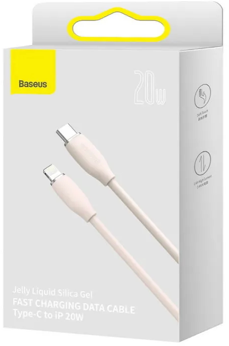 Кабель Baseus Jelly USB-C/Lightning 1.2m CAGD020004 (Pink) купить в интернет-магазине icover