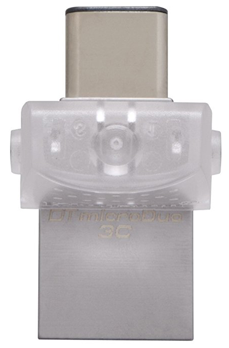 Внешний накопитель Kingston DataTraveler microDuo 3C USB 3.1/USB Type-C 128Gb DTDUO3C/128GB (Silver) купить в интернет-магазине icover