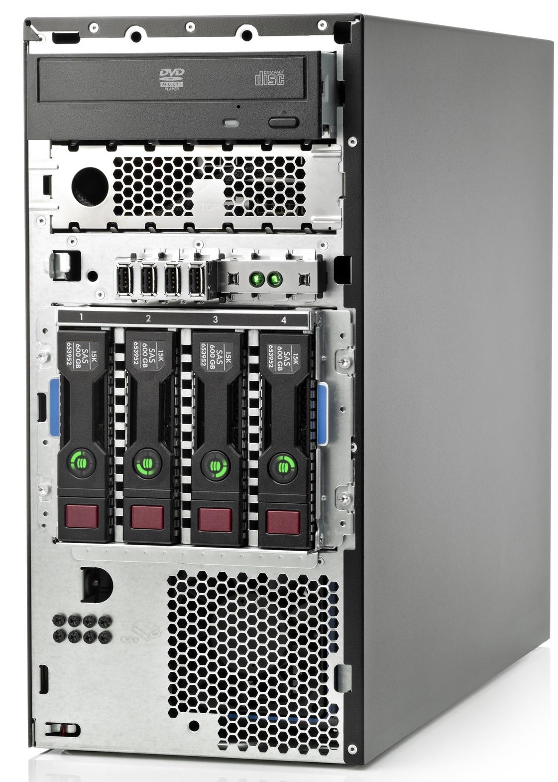 Сервер HP ProLiant ML310e Gen8 v2  NHP Tower (4U), Xeon E3-1220v3 3,1 Ghz, 4Gb, B120i ZM, 1Tb, DVD-RW, iLO4std, 2x1GbEth, 1xPS350HE (724162-425) купить в интернет-магазине icover