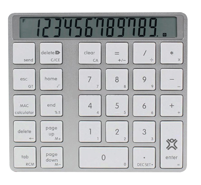 Цифровой блок с калькулятором Xtrememac Bluetooth Numpad Calculator XWH-CMN-83 (Silver) купить в интернет-магазине icover