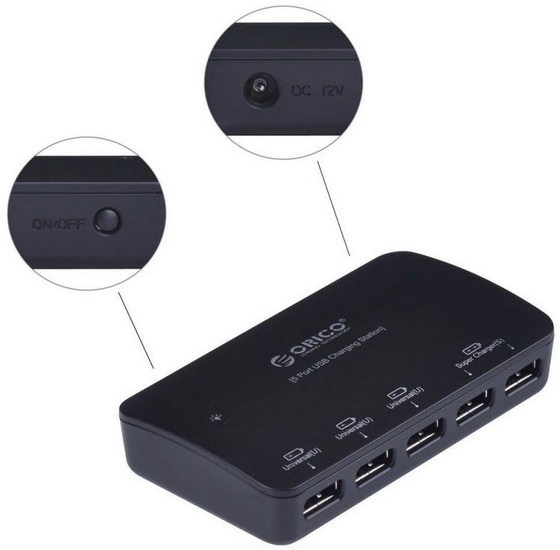 Зарядное устройство Orico DCP-5U (Black) купить в интернет-магазине icover
