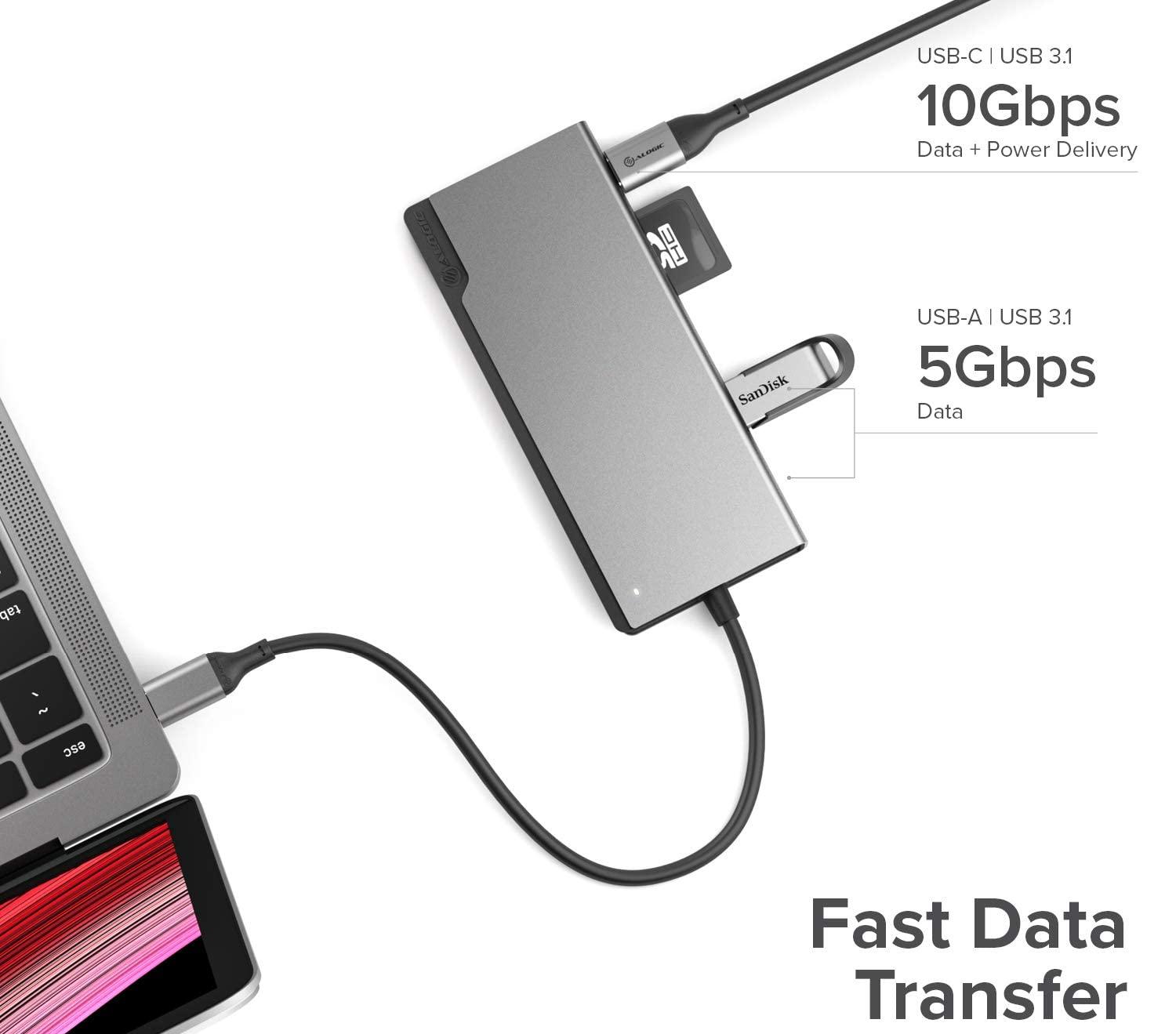 Хаб Alogic USB-C Dock UNI ULDUNI-SGR (Space Grey) купить в интернет-магазине icover