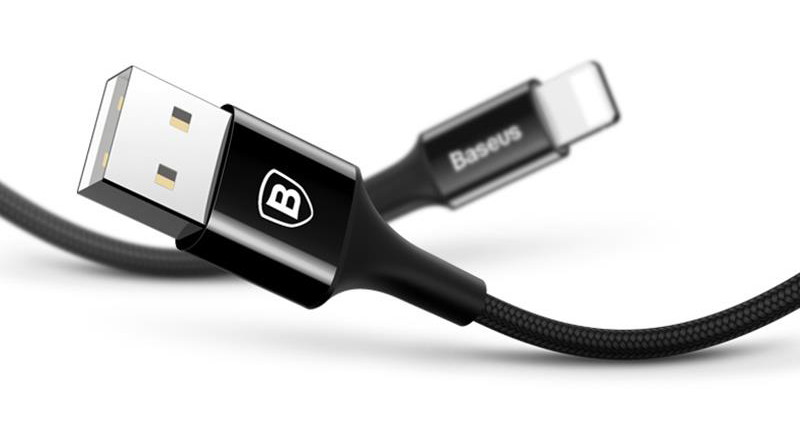 Кабель для iPod, iPhone, iPad Baseus Shining Cable with Jet metal 1m USB to Lightning CALSY-01 (Black) купить в интернет-магазине icover