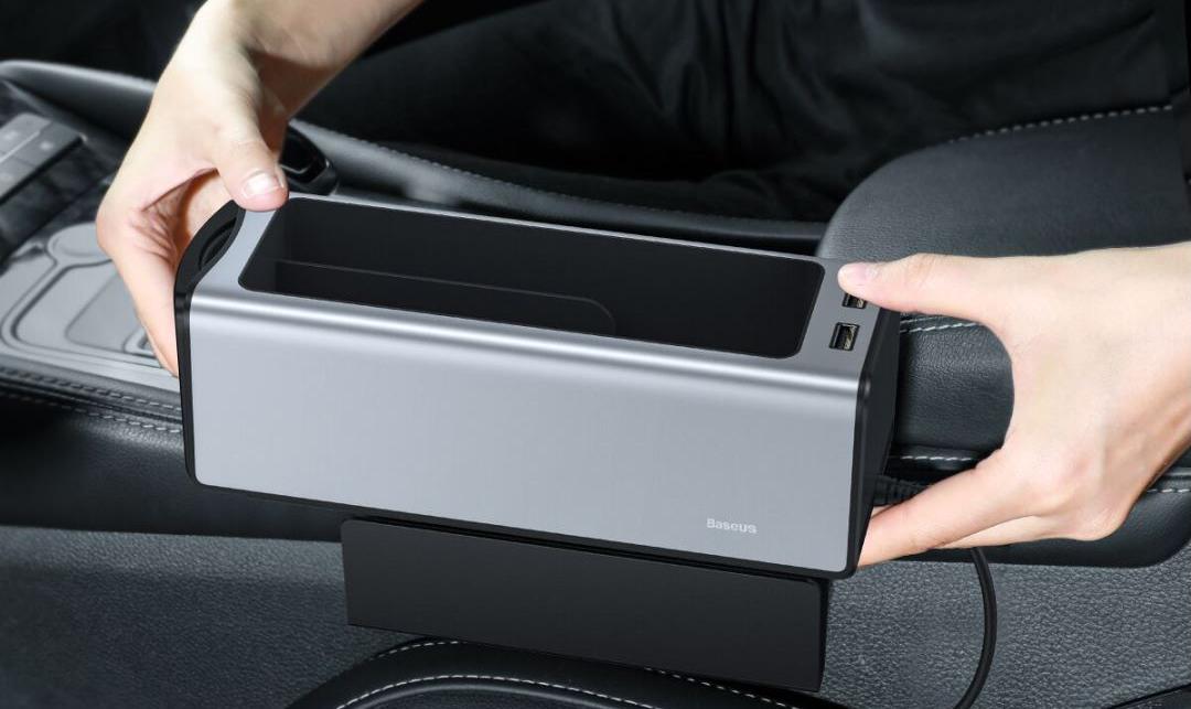 BASEUS Deluxe Metal Armrest Console Organizer 4