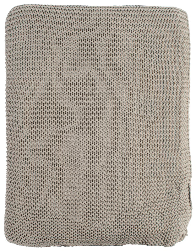 

Плед жемчужной вязки серого цвета Tkano Essential, 180х220 см