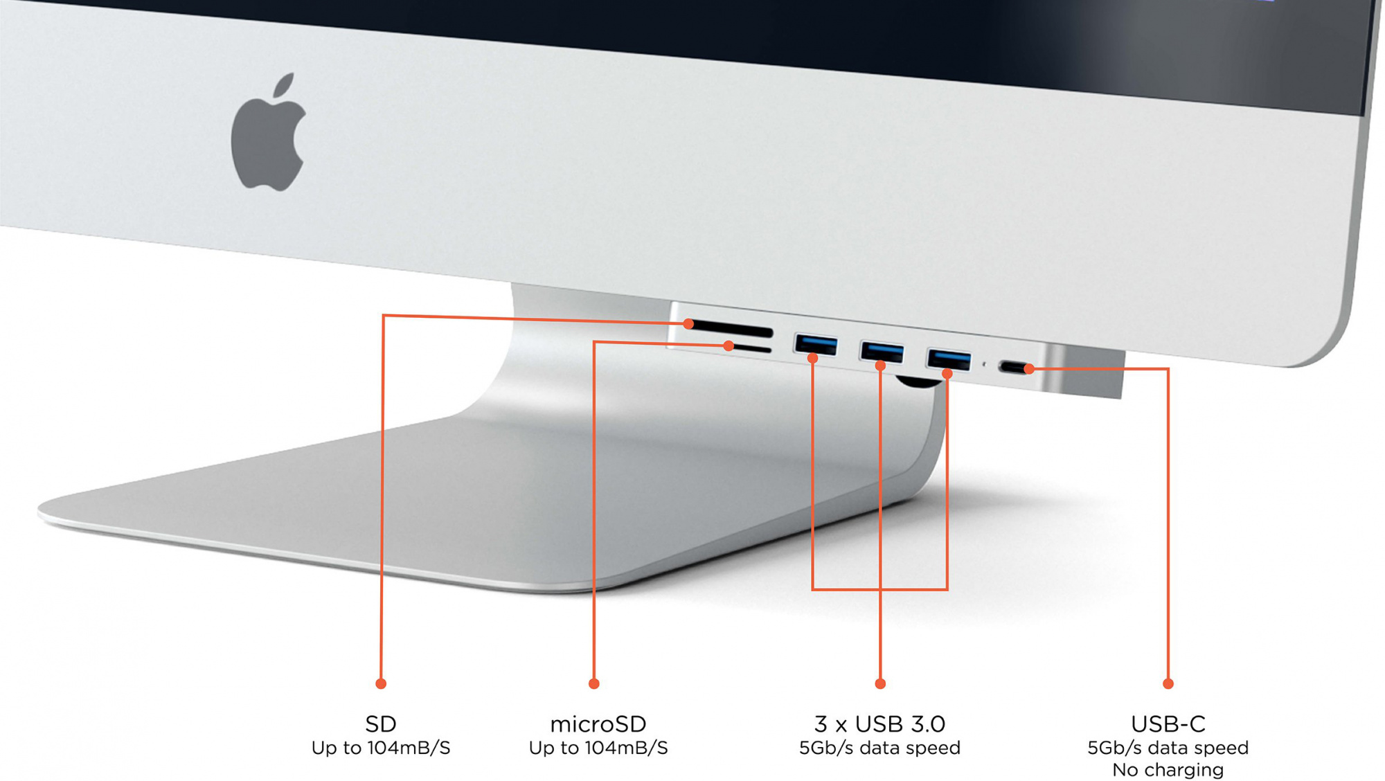 USB-концентратор Satechi Aluminum Type-C Clamp Hub Pro (Silver) купить в интернет-магазине icover