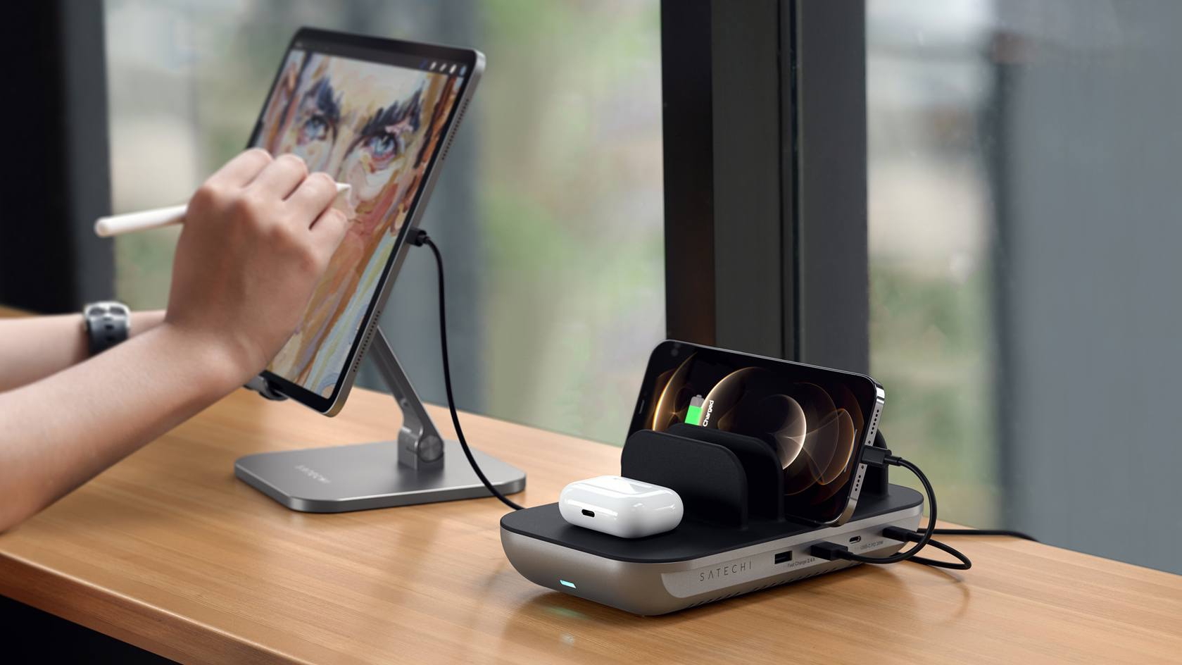 Зарядная станция Satechi Dock5 ST-WCS5PM-EU (Space Grey) купить в интернет-магазине icover