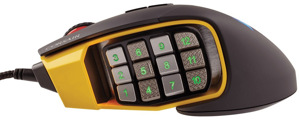 Игровая мышь Corsair Scimitar PRO RGB CH-9304011-EU (Yellow) купить в интернет-магазине icover