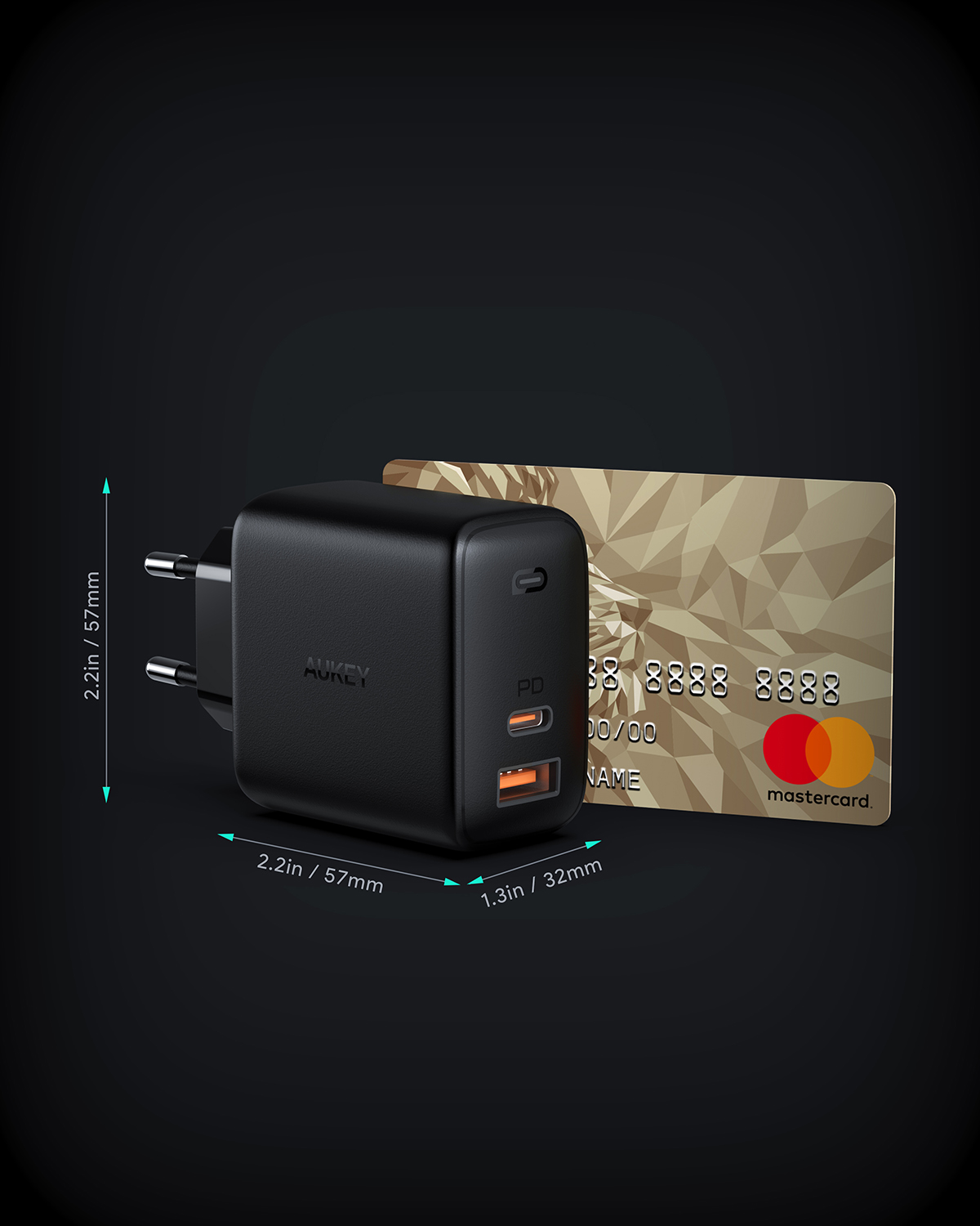 Сетевое зарядное устройство Aukey Omnia Mix PD 65W USB-A/C PA-B3 (Black) купить в интернет-магазине icover