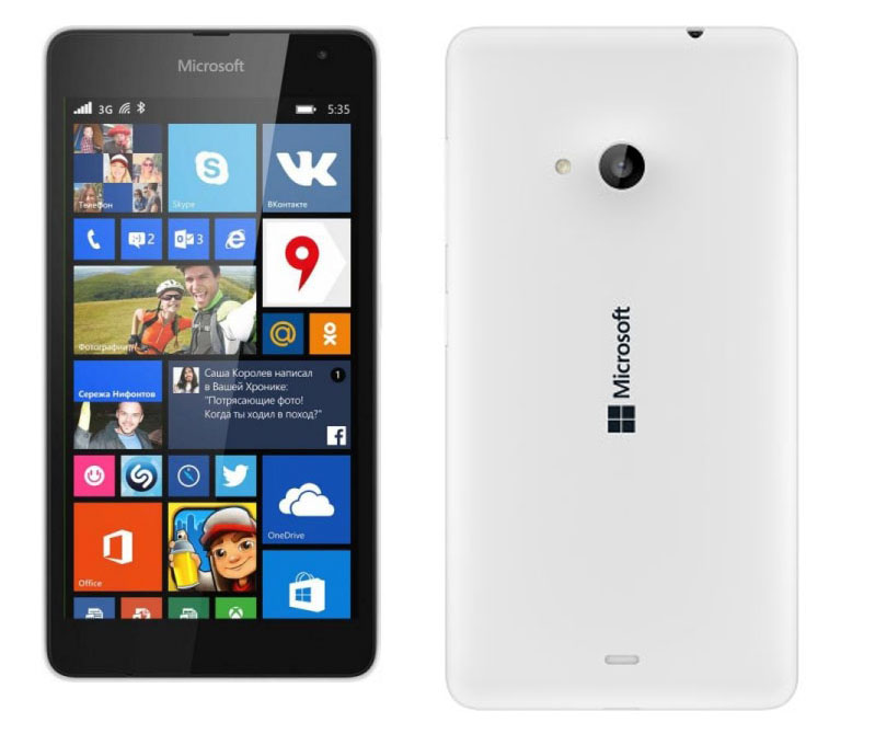 Смартфон Microsoft Lumia 535 Dual Sim (White) купить в интернет-магазине icover