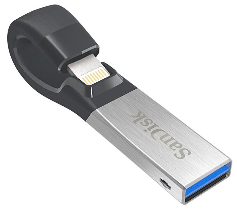 Флеш-накопитель SanDisk iXpand 16Gb USB 3.0/Lightning SDIX30C-016G-GN6NN (Silver) купить в интернет-магазине icover