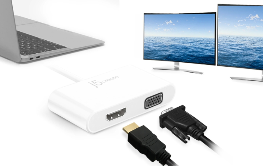 Переходник j5create JCA174 USB-C to VGA/HDMI (White) купить в интернет-магазине icover