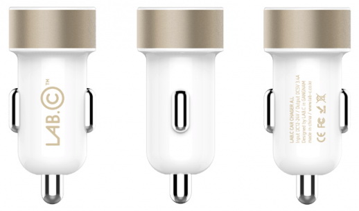 Автомобильное зарядное устройство LAB.C Dual USB Car Charger AL LABC-582-GL (Champagne Gold) купить в интернет-магазине icover