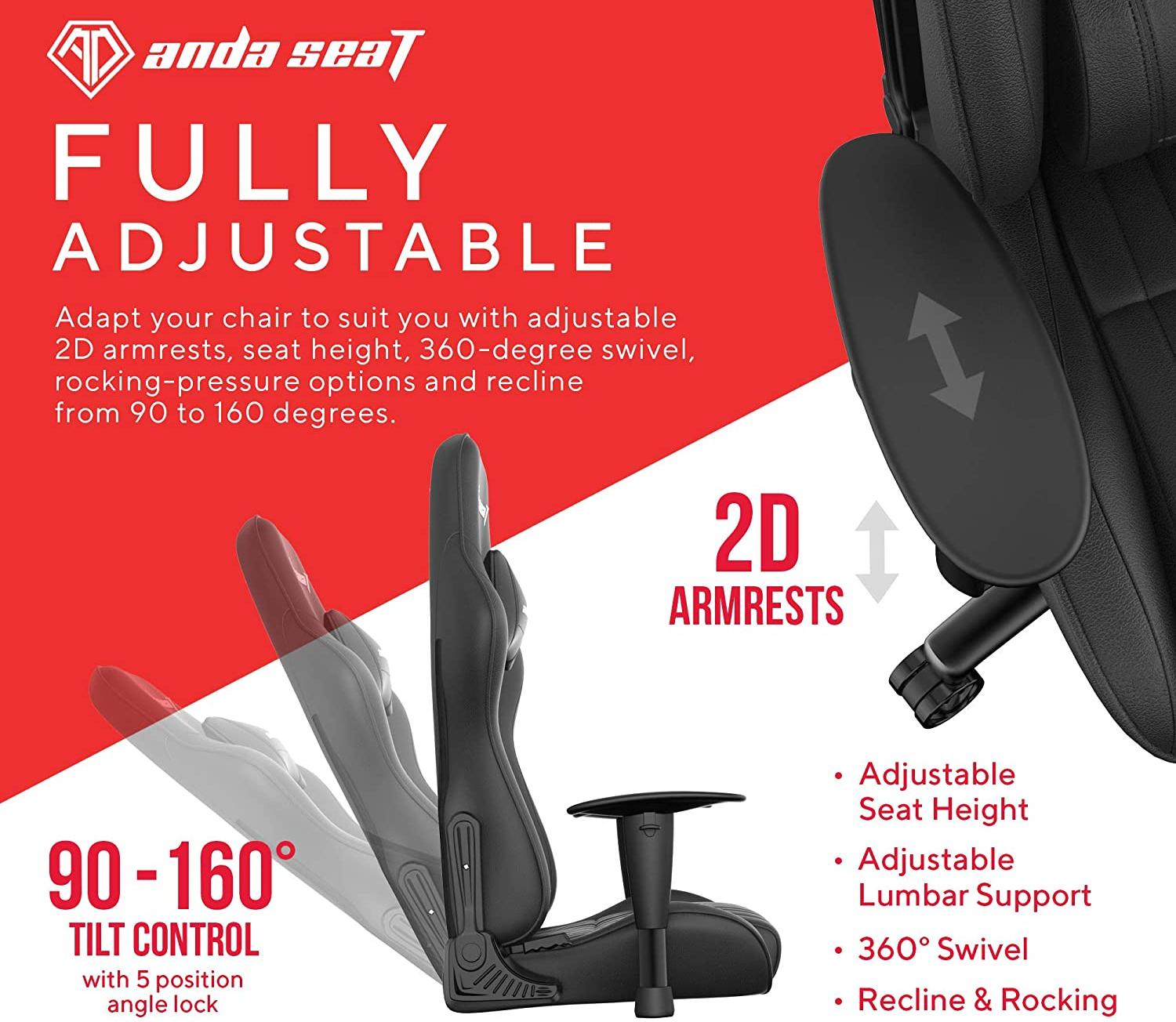 Игровое кресло AndaSeat Jungle M (Black) купить в интернет-магазине icover