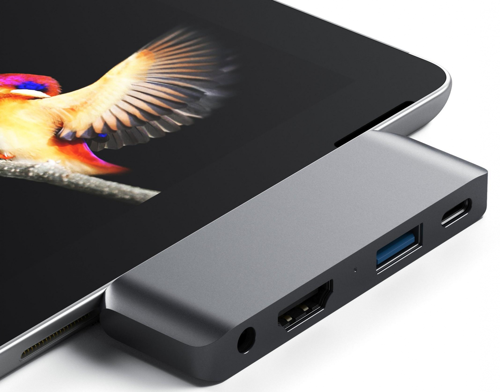 Адаптер-разветвитель Satechi Aluminum Type-C Mobile Pro Hub Adapter for iPad - Space Gray купить в интернет-магазине icover