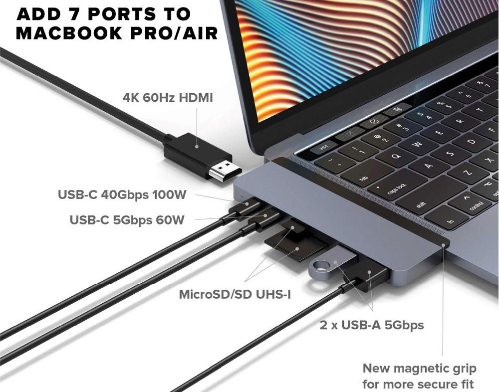 USB-хаб HyperDrive DUO 7-in-2 HD28C (Space Grey) купить в интернет-магазине icover