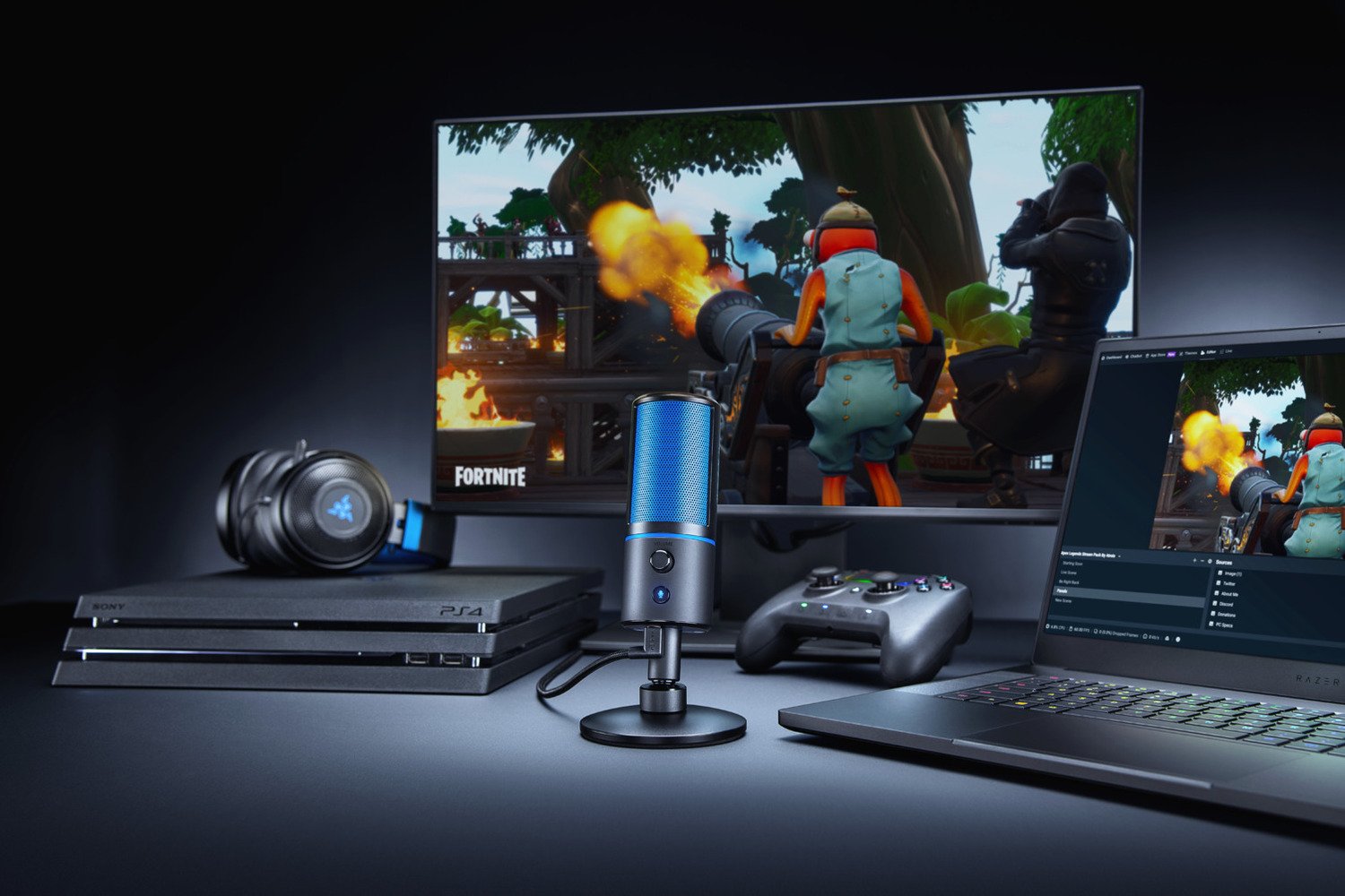 Микрофон Razer Seiren X (RZ19-02290200-R3G1) для PlayStation 4 (Black) купить в интернет-магазине icover