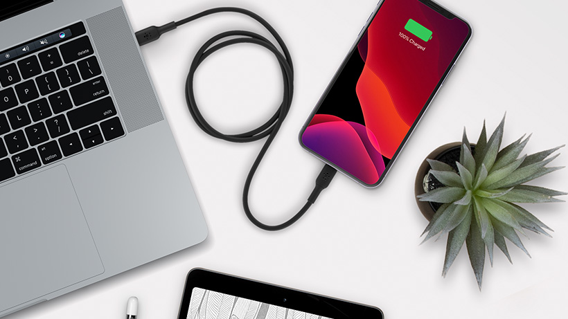 Кабель для iPhone, iPad Belkin Boost Charge USB-C/Lightning 1m CAA003bt1MBK (Black) купить в интернет-магазине icover