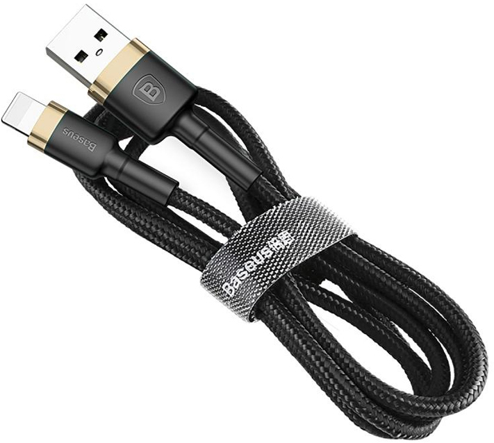 Кабель для iPhone, iPad Baseus Cafule (CALKLF-BV1) USB to Lightning 1m (Gold/Black) купить в интернет-магазине icover