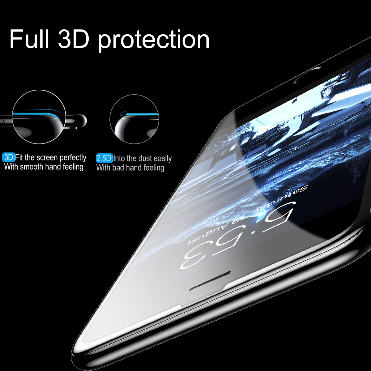 Защитное стекло Baseus PET Soft Edge Tempered Glass Film (SGAPIPH7SP-ZD01) для iPhone 6/6S/7/8 Plus (Black) купить в интернет-магазине icover