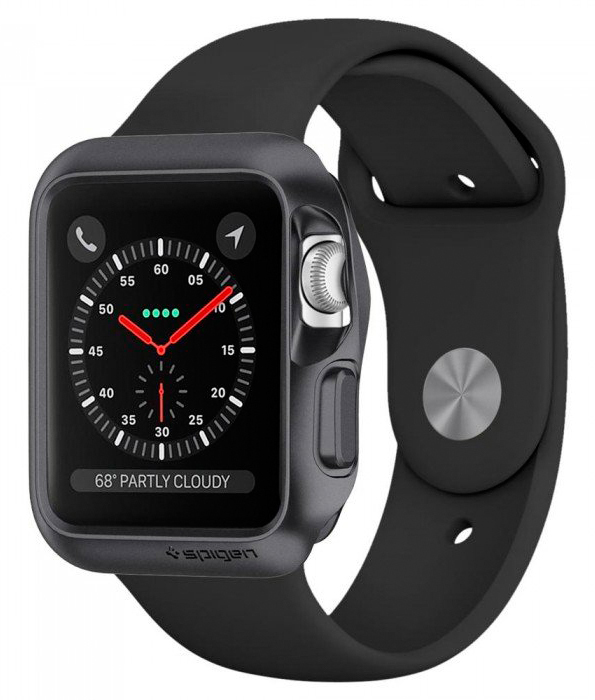 Чехол Spigen Slim Armor (059CS22563) для Apple Watch series 1/2/3 42mm (Space Gray) купить в интернет-магазине icover