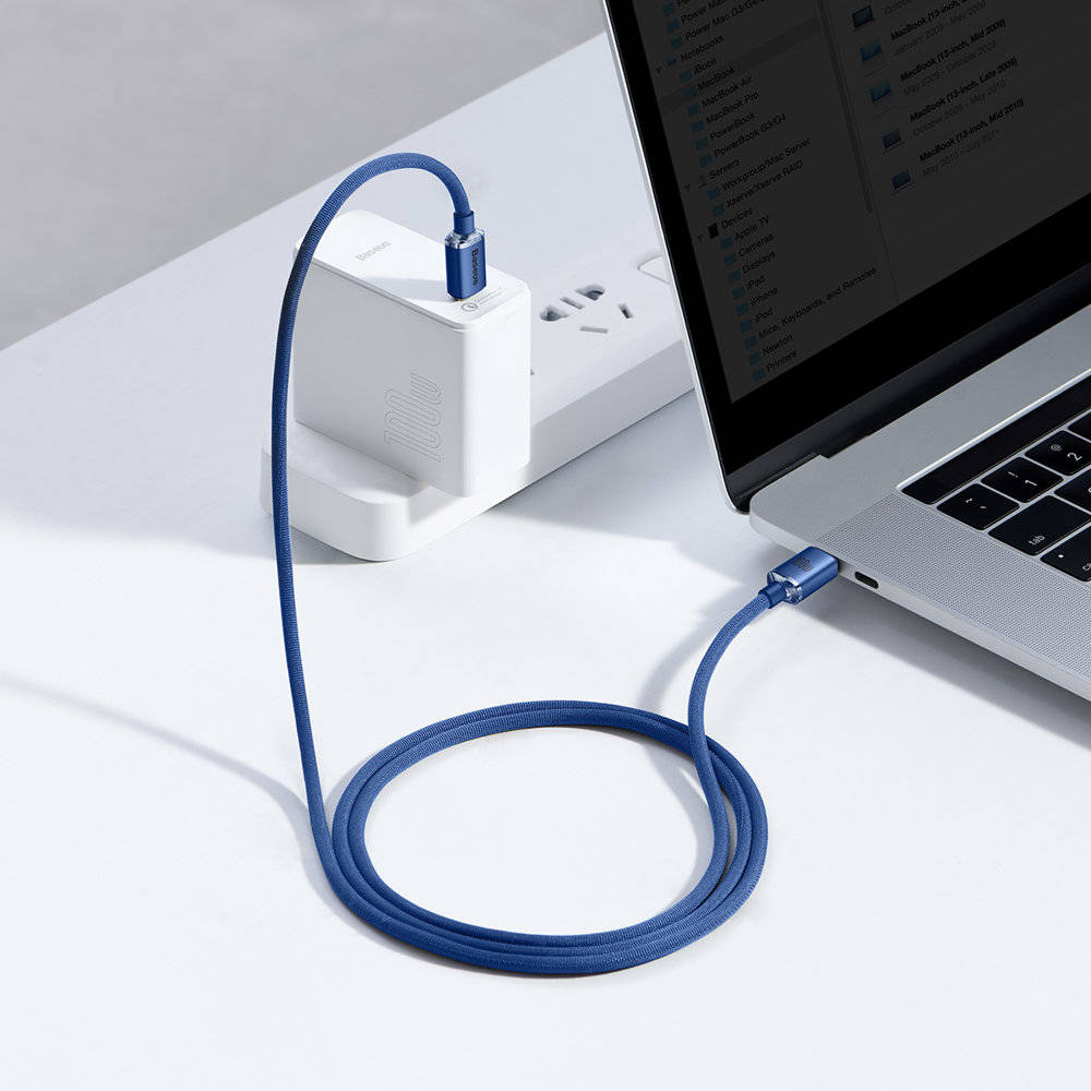 Кабель Baseus Crystal Shine (CAJY000703) USB-C/USB-C 100W 2m (Blue) купить в интернет-магазине icover